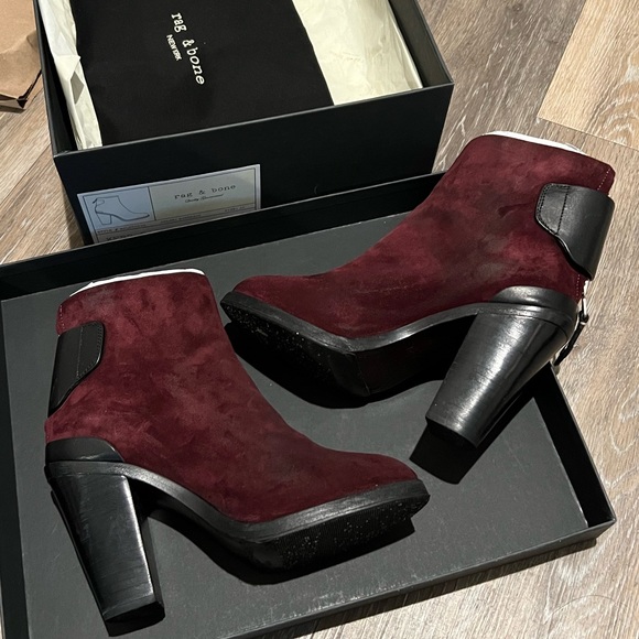 Rag & Bone Kerr Boot Bordeaux Size 35 - Picture 2 of 3